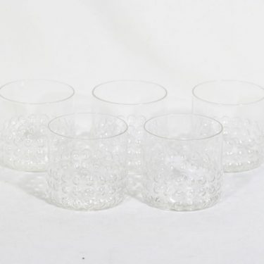 Riihimäen lasi Grappo lasit, kirkas, 5 kpl, suunnittelija Nanny Still,