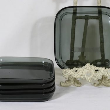 Nuutajärvi 5269 lautaset, harmaa, 5 kpl, suunnittelija Kaj Franck, suuri