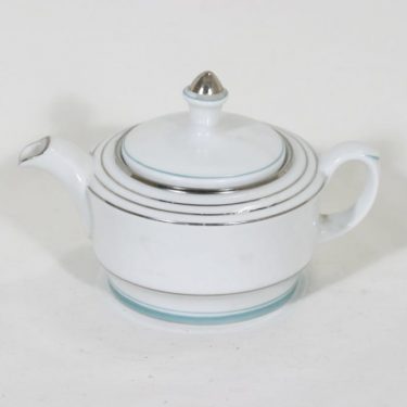 Arabia hopearaita teekaadin, suunnittelija , pieni, art deco, raitakoriste