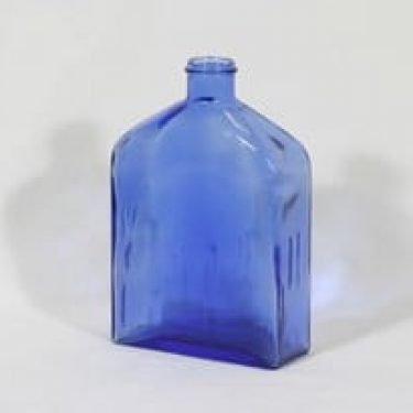 Riihimäen lasi Lankkupullo koristepullo, sininen, suunnittelija Helena Tynell,