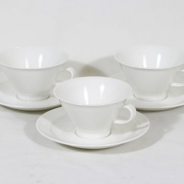 Arabia Harlekin teekupit, valkoinen, 3 kpl, suunnittelija ,