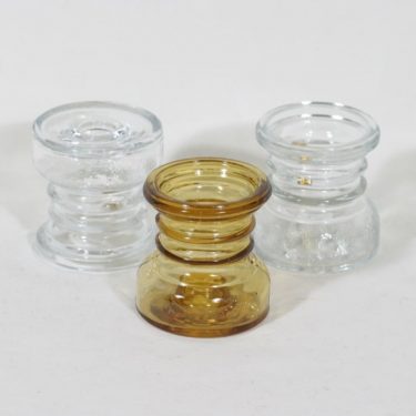 Riihimäen lasi Carmen kääntömaljakot, kirkas|amber, 3 kpl, suunnittelija Tamara Aladin, pieni