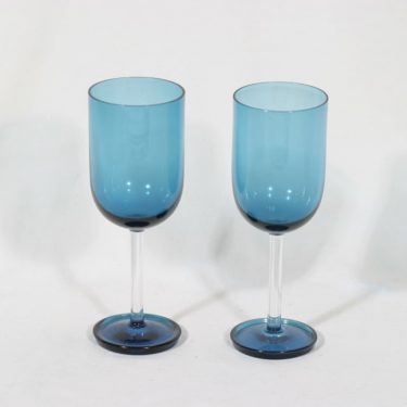 Riihimäen lasi Harlekiini mehulasit, sininen, 2 kpl, suunnittelija Nanny Still,