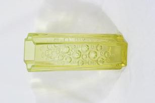 Riihimäen lasi Presto maljakko, keltainen, suunnittelija Tamara Aladin, massiivinen, retro