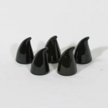 Arabia sirottimet, musta, 5 kpl, suunnittelija Kaj Franck, pieni