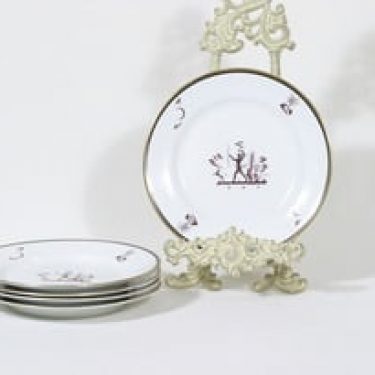 Arabia Diana lautaset, matala, 5 kpl, suunnittelija Einar Forseth, matala, pieni, siirtokuva, art deco