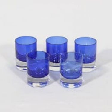 Kumela 259=3082 lasit, sininen, 5 kpl, suunnittelija Sirkku Kumela-Lehtonen, pieni