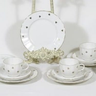 Arabia Hippu kahvikupit ja lautaset, 4 kpl, suunnittelija , painokoriste