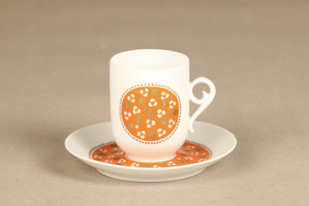 Arabia Pimpinella coffee cup, orange, Anja Jaatinen