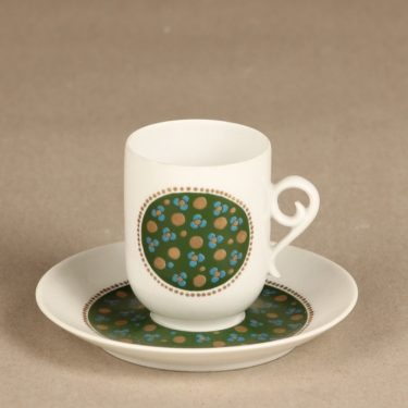 Arabia Pimpinella coffee cup, green, Anja Jaatinen-Winquist