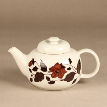 Arabia Tea for Two tea pot, brown, designer Gunvor Olin-Gronqvist, silk screening