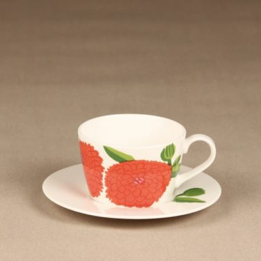 Iittala Primavera kahvikuppi, punainen, suunnittelija Maija Isola, serikuva