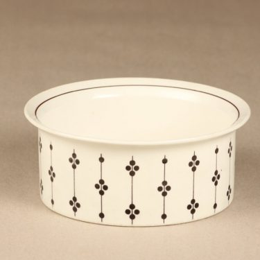 Arabia Kartano bowl, black and white, designer Esteri Tomula, printed and painted