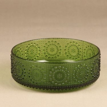 Riihimäen lasi Grapponia bowl, green designer Nanny Still