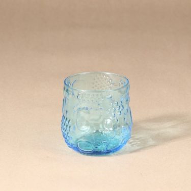 Nuutajärvi Frutta lasi, turkoosi, suunnittelija Oiva Toikka, tilaustyö, retro