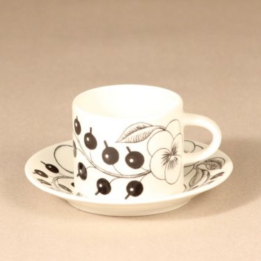 Arabia Paratiisi tea cup, black and white, Birger Kaipiainen