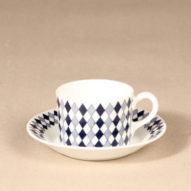 Arabia Pajazzo mocha cup, blue, Raija Uosikkinen