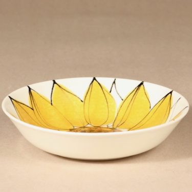 Arabia Aurinkoruusu lautanen, syvä, suunnittelija Hilkka-Liisa Ahola, syvä, käsinmaalattu, syvä, signeerattu