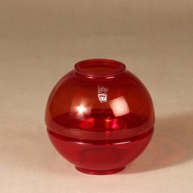 Riihimäen lasi Mars candlestick, red, designer Tamara Aladdin, 2 piece