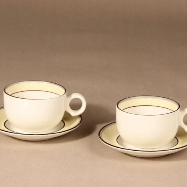 Arabia Veranda coffee cups, 2 pcs, designer Inkeri Leivo, stripe decoration