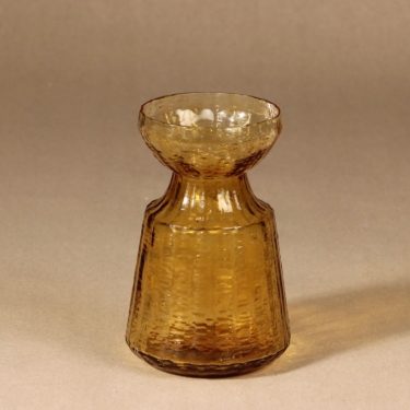 Riihimäen lasi Hyasintti maljakko, amber, suunnittelija Tamara Aladin, pieni