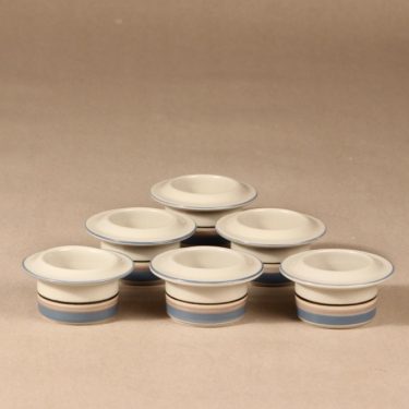 Arabia Uhtua egg cup, 6 pcs, designer Inkeri Leivo, stripe decoration