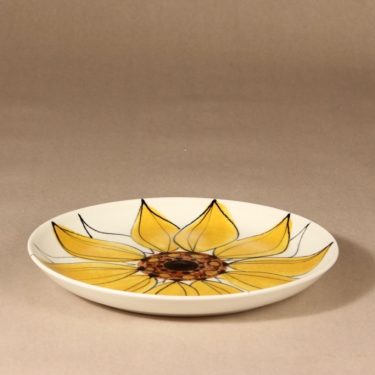Arabia Aurinkoruusu lautanen, käsinmaalattu, suunnittelija Hilkka-Liisa Ahola, käsinmaalattu, käsinmaalattu, matala, signeerattu