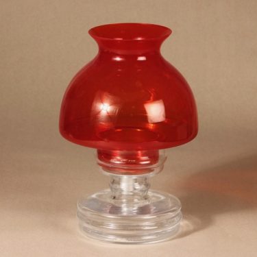 Riihimäen lasi Apollo kynttilälyhty, kirkas|punainen, suunnittelija Nanny Still,