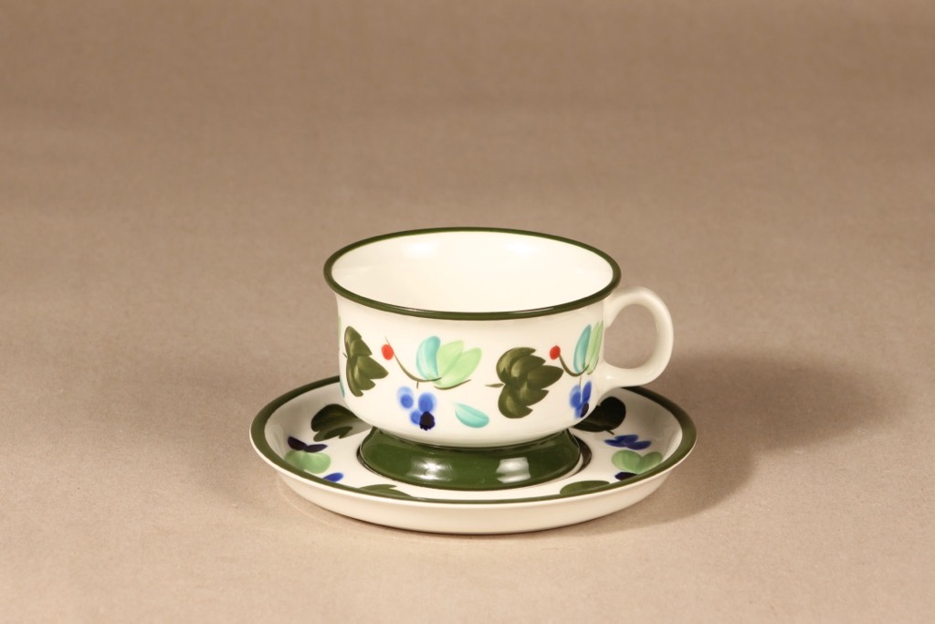 Arabia Palermo teekuppi, käsinmaalattu, suunnittelija Dorrit von Fieandt, käsinmaalattu, käsinmaalattu, signeerattu