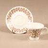 Arabia Marjatta coffee cups and saucer, 3 piece, designer Raija Uosikkinen, silk screening, 3