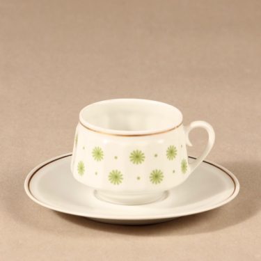Arabia Roksana kahvikuppi, vihreä, suunnittelija Richard Lindh, serikuva