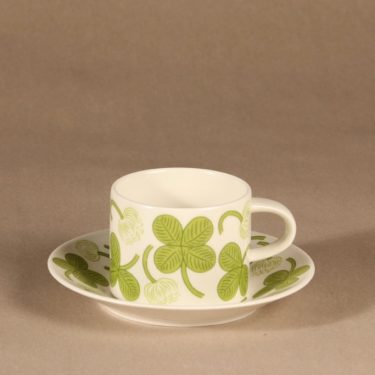 Arabia Apila teekuppi, vihreä, suunnittelija Birger Kaipiainen, serikuva