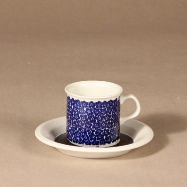 Arabia Faenza sinikukka kahvikuppi, sininen, suunnittelija Inkeri Seppälä, serikuva, kukka