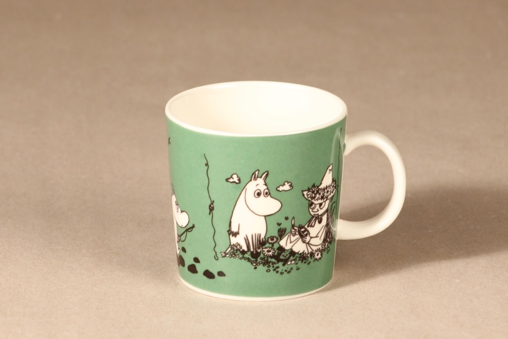 Arabia Moomin mug dark green designer Tove Slotte