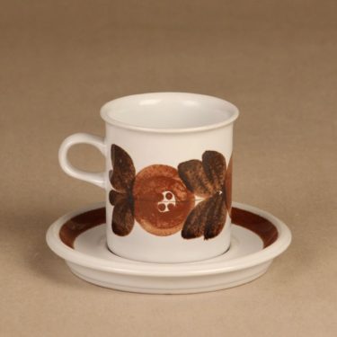 Arabia Rosmarin kahvikuppi, käsinmaalattu, suunnittelija Ulla Procope, käsinmaalattu, signeerattu