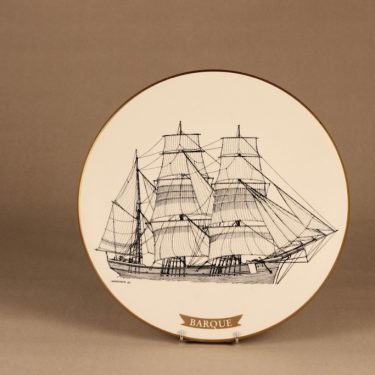 Arabia wall plate Sailing merchant ship Barque designer Björn Dahlström