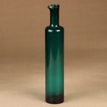 Riihimäen lasi 1735 art glass bottle green designer Nanny Still