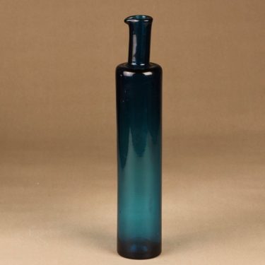 Riihimäen lasi 1735 art glass bottle turquoise designer Nanny Still