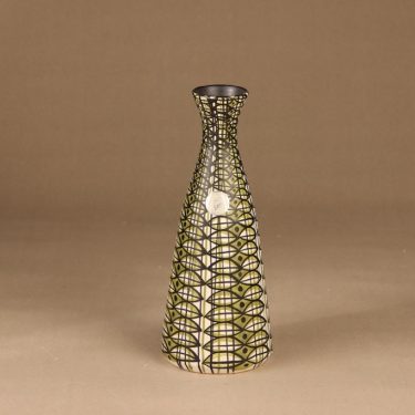 Kupittaan savi vase hand-painted designer Solveig Björkman