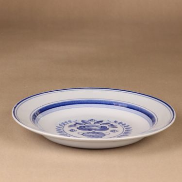 Arabia Blue Rose lautanen, syvä 24 cm, suunnittelija Svea Granlund, syvä 24 cm, käsinmaalattu,kukka-aihe