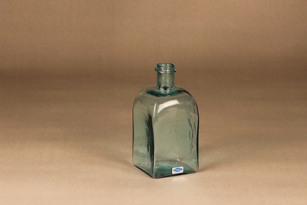 Nuutajärvi art glass bottle, signed and numbered designer Oiva Toikka