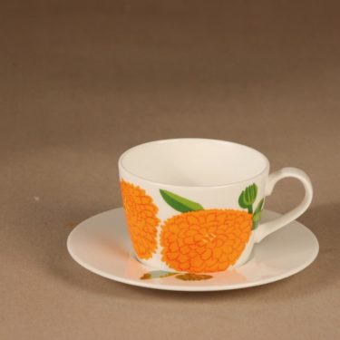 Iittala Primavera kahvikuppi, oranssi, suunnittelija Maija Isola, Marimekko, kukka