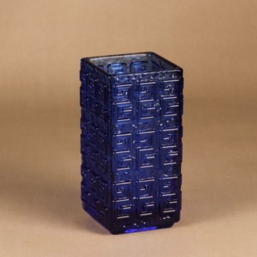 Riihimäen lasi Taalari maljakko, sininen, suunnittelija Tamara Aladin, massiivinen