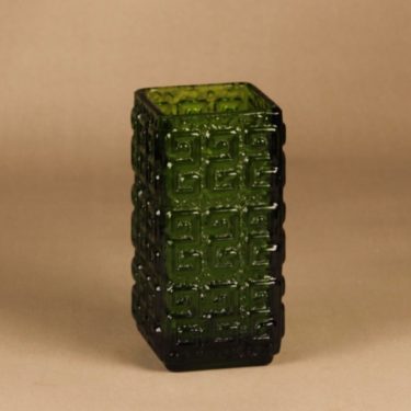 Riihimäen lasi Taalari maljakko, vihreä, suunnittelija Tamara Aladin, massiivinen
