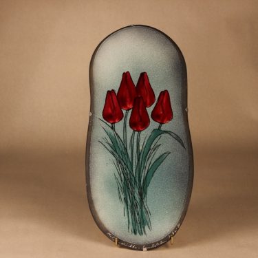 Arabia wall plate Red Tulips designerHeljä Liukko-Sundström