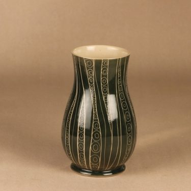 Arabia Siena vase, hand scratched designer Raija Uosikkinen