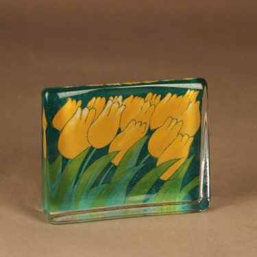 Iittala HLS glass card Orange Tulips designer Heljä Liukko-Sundström