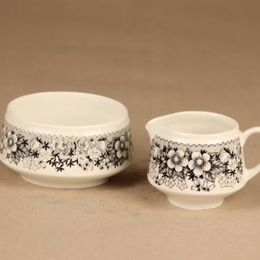 Arabia Talvikki sugar bowl and creamer designer Raija Uosikkinen
