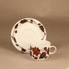 Arabia Tea for Two teekuppi ja lautaset(2), ruskea, suunnittelija Gunvor Olin-Grönqvist, kukka kuva 2