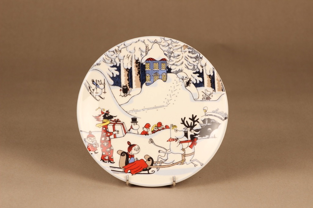 Arabia Moomin wall plate Christmas Greetings designer Tove Slotte-Elevant